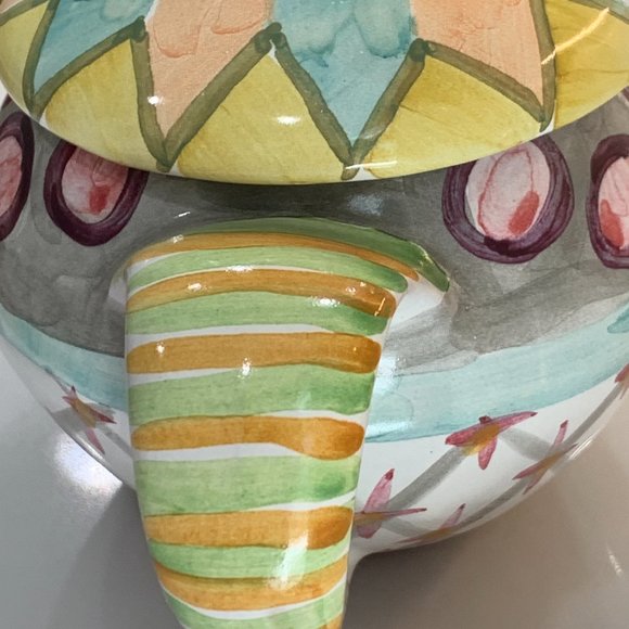 MacKenzie-Childs Taylor Ceramics โOdd Fellowsโ Lidded Sugar Bowl โ Hand-crafted - Picture 4 of 14